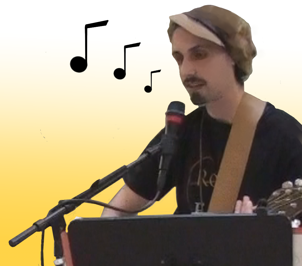 JJ playing rhythem guitar at VA Hospital Long Beach, Regent Villa Long Beach, His Table, Journey of Faith Bellflower
